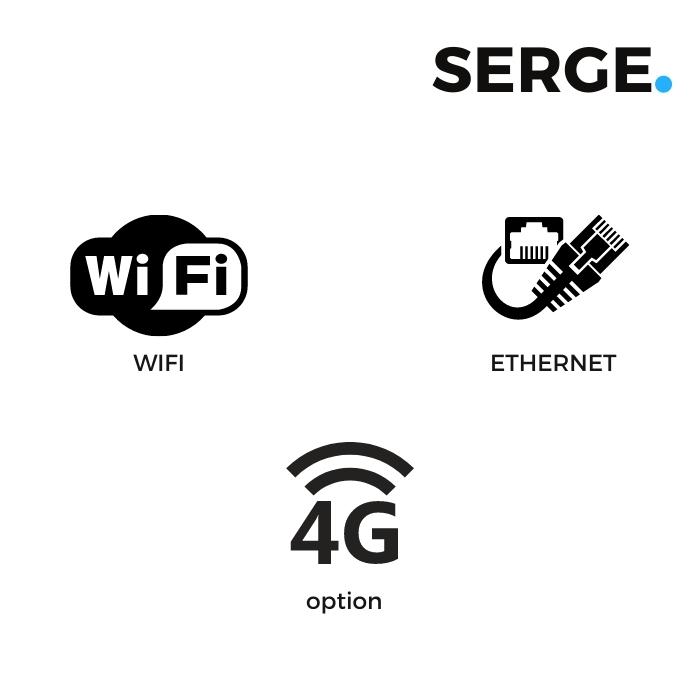 SERGE se connecte à internet en WIFI, Ethernet et en option avec une clé 4G Huawei
