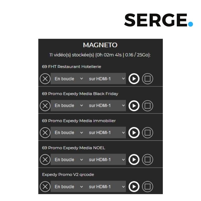 stockez vos vidéos dans le magneto serge pour la lecture de vos playlists et vidéos sans internet